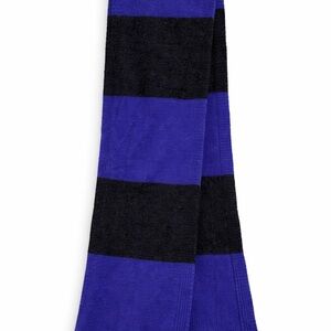 Gap Blue Black Striped Lambswool Knit Scarf